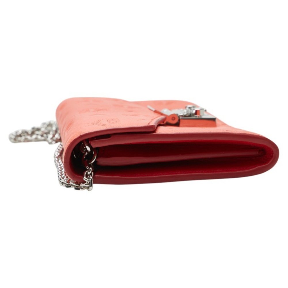 MCM Visetos Chain Wallet, Red Leather, Women's - Picture 4 of 10